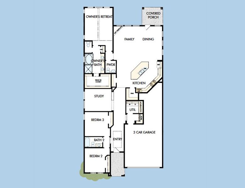 2D floor plan layout for the The Magnolia by David Weekley Homes in Mustang Lakes, Celina, TX (Image 5).