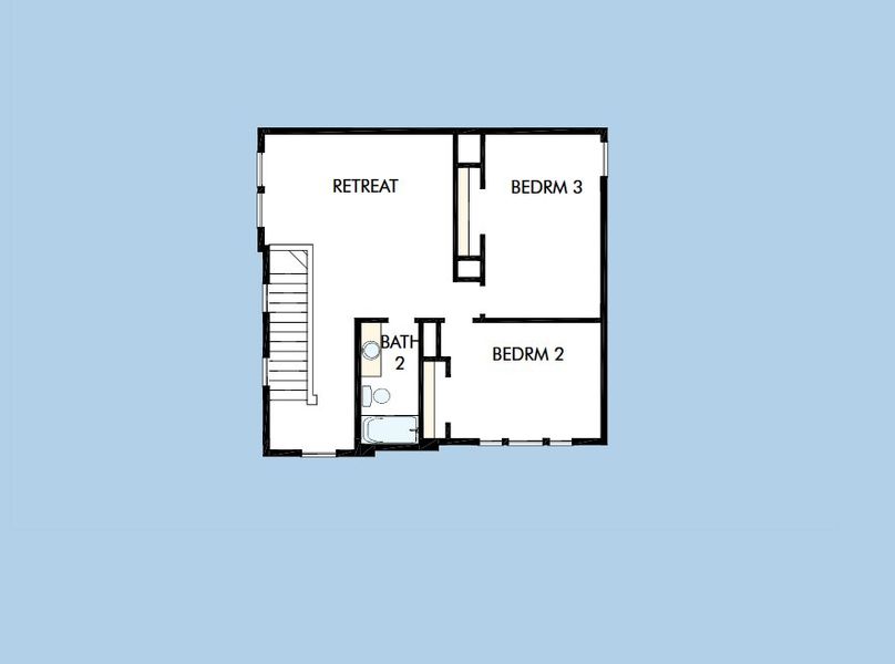 2D floor plan layout for the The Beckley by David Weekley Homes in Sienna 40' Homesites, Missouri City, TX (Image 5).