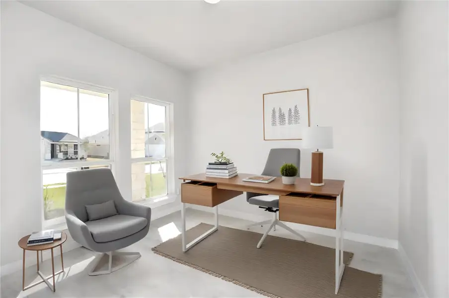 *Virtually Staged* Home Office. Sample photo of completed home with similar floor plan. Actual colors and selections may vary.