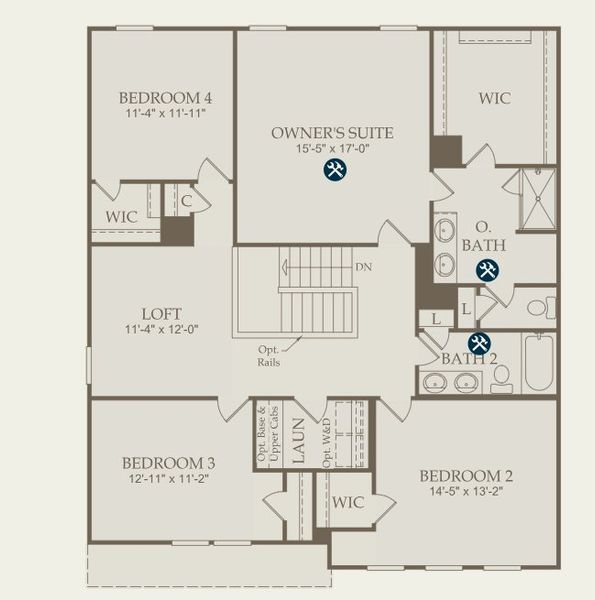 2D floor plan layout for the Murphy by Pulte Homes in Elmbrook, Matthews, NC (Image 4). 2D floor plan layout for the Murphy by Pulte Homes in Elmbrook, Matthews, NC (Image 4).