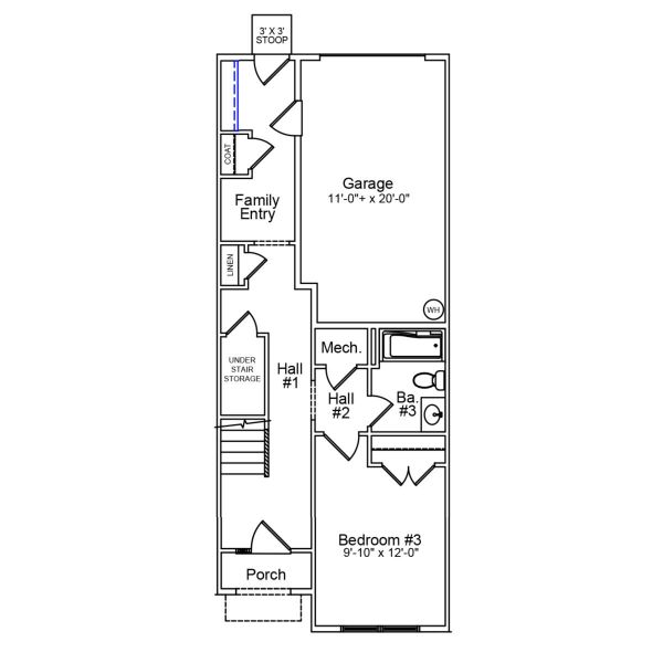 2D floor plan layout of this home in Renaissance at White Oak, Garner, NC (Image 2).