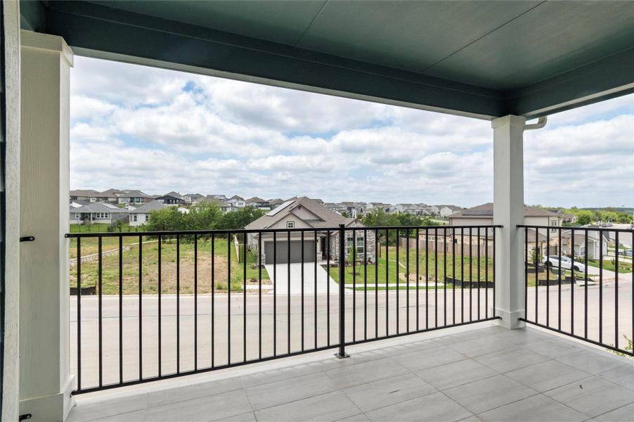 Balcony with a residential view Balcony with a residential view
