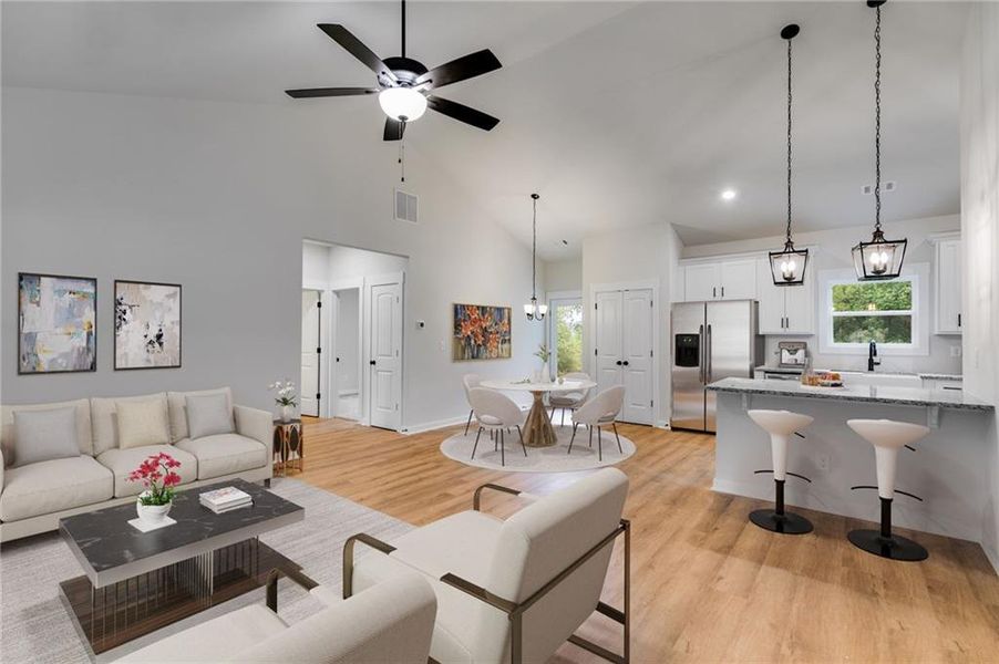 Furnished interior view inside a new home in , Cedartown (Image 14).