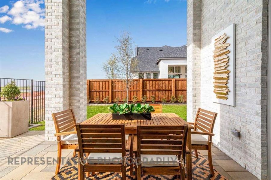 Exterior details and patio area of a home in Star Trail, Prosper (Image 2).