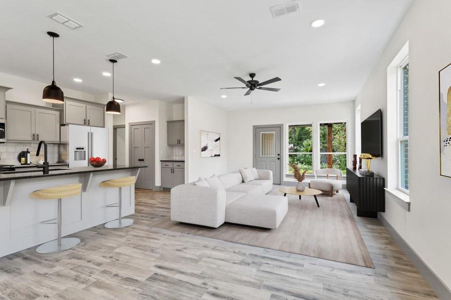 Furnished interior view inside a new home in , Lindale (Image 6). Furnished interior view inside a new home in , Lindale (Image 6).