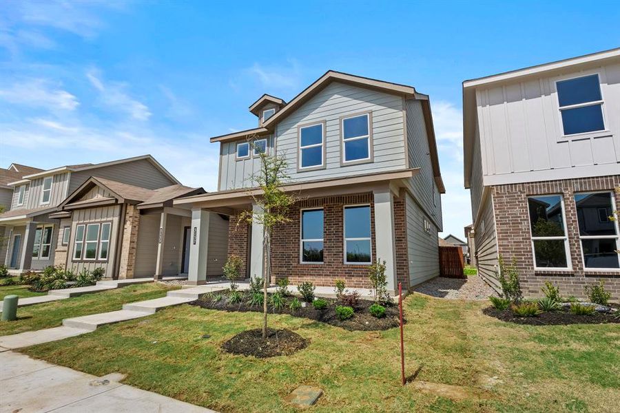 Front exterior of a new home in , Fort Worth, TX, highlighting curb appeal (Image 2). Front exterior of a new home in , Fort Worth, TX, highlighting curb appeal (Image 2).