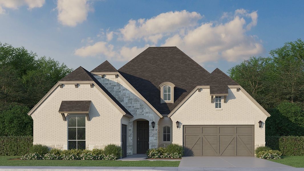 Plan 1631 Elevation B with Stone