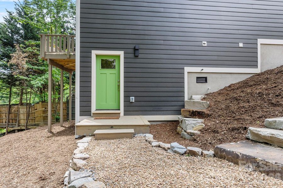 Exterior details and patio area of a home in , Asheville (Image 26).
