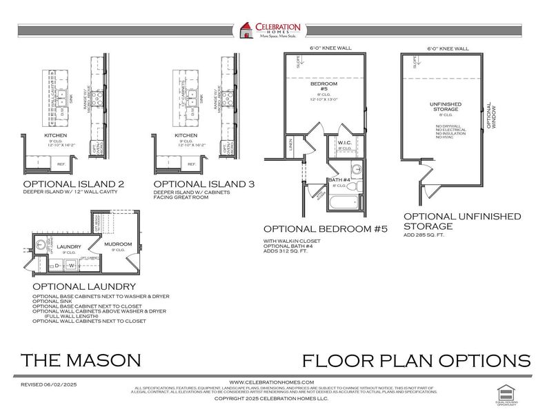 2D floor plan layout for the Mason by Celebration Homes in Ashlyn, Fairview, TN (Image 17).