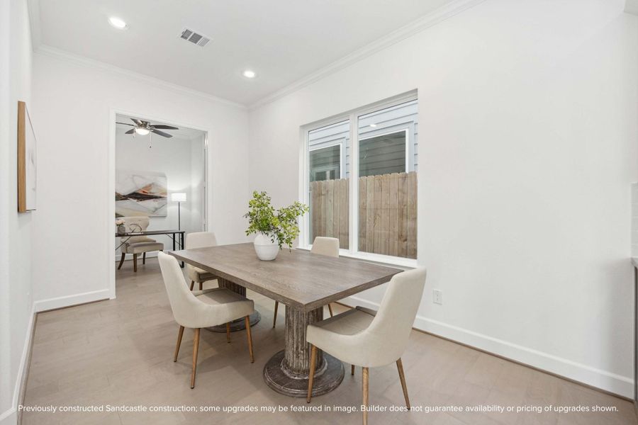 Dinner parties, game nights, or Taco Tuesday—this flexible dining space adapts to whatever your life looks like. And yes, that’s your home office just steps away. Dinner parties, game nights, or Taco Tuesday—this flexible dining space adapts to whatever your life looks like. And yes, that’s your home office just steps away.