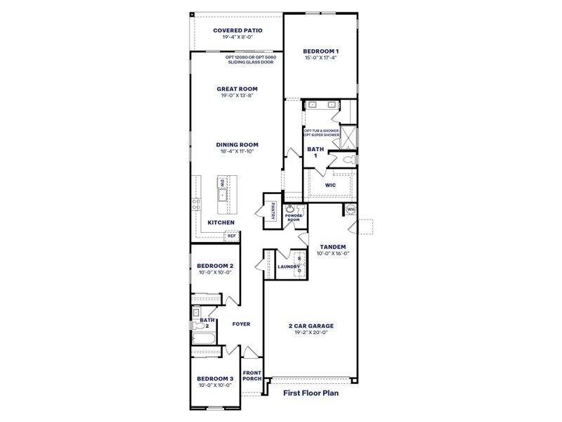 2D floor plan layout for the Dune by D.R. Horton in Westpark, Buckeye, AZ (Image 3).