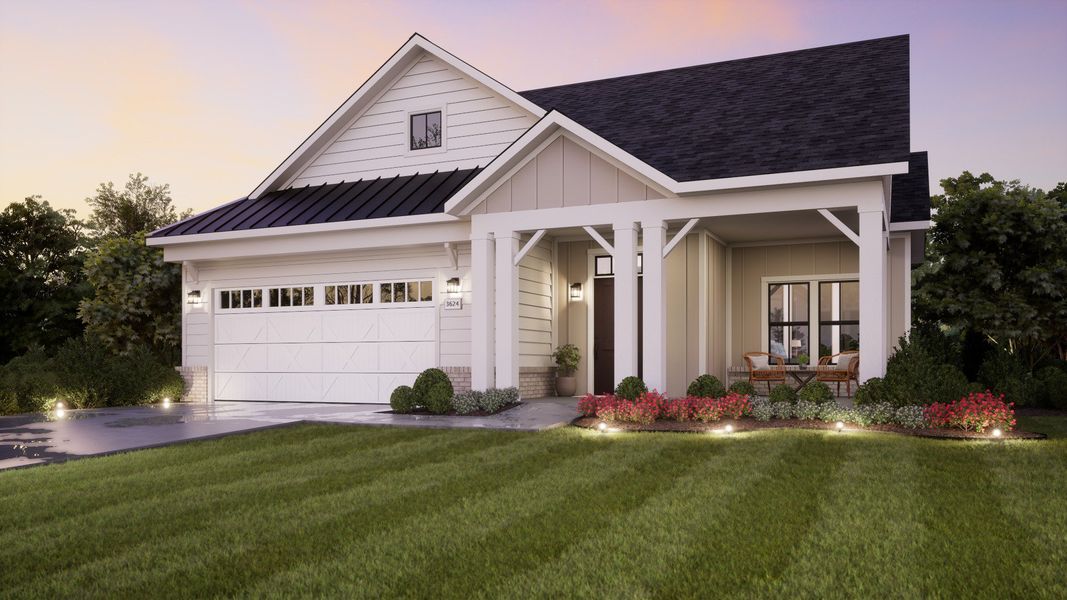 Representative exterior photo of a completed home built from the Palazzo by Epcon Communities in The Courtyards at Redbud Lane, Holly Springs, GA (Image 26).