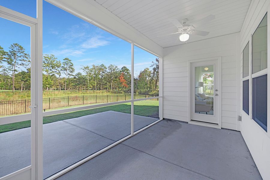 Exterior details and patio area of a home in Stonebridge Fairways, Monroe (Image 23). Exterior details and patio area of a home in Stonebridge Fairways, Monroe (Image 23).