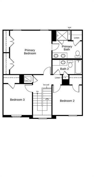 This floor plan features 3 bedrooms, 2 full baths, 1 half bath and over 1,600 square feet of living space.