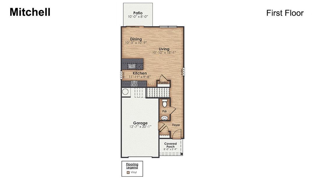 2D floor plan layout of this home in The Landing at Sidbury Station, Castle Hayne, NC (Image 4). 2D floor plan layout of this home in The Landing at Sidbury Station, Castle Hayne, NC (Image 4).