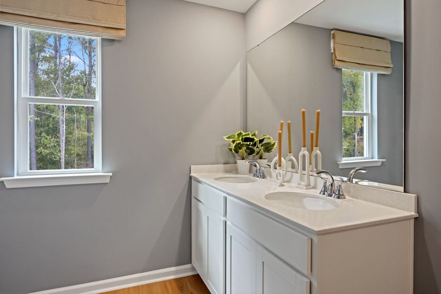 Dual-sink vanity at primary bath Dual-sink vanity at primary bath