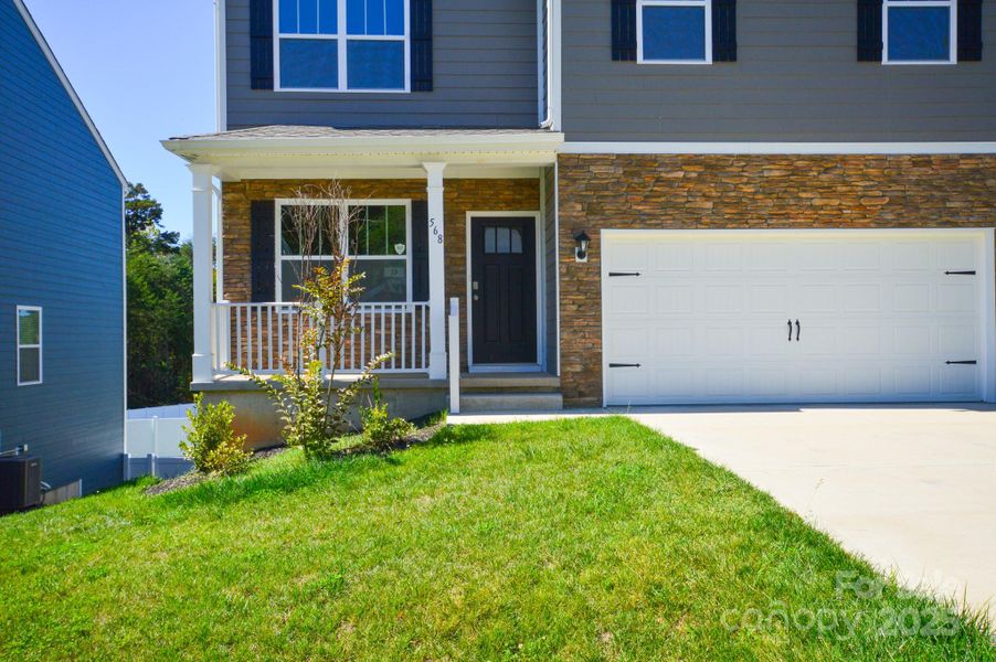 Exterior details and patio area of a home in Rydele Heights, Asheville (Image 2).