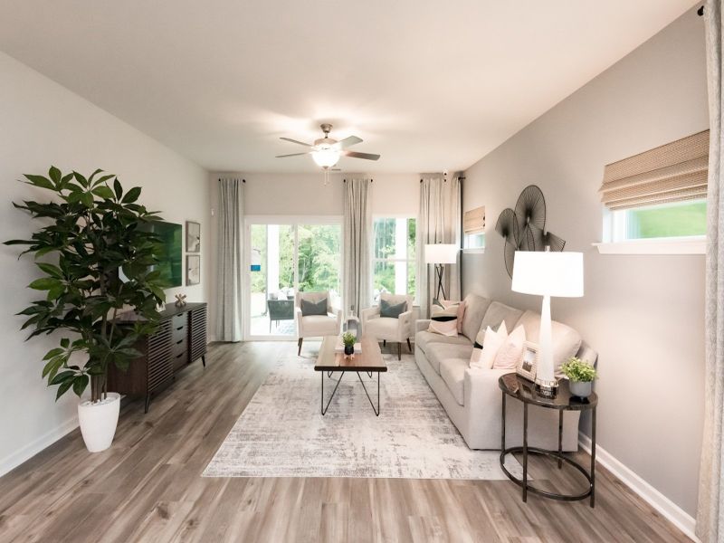 Living area in the Paisley at a Meritage Homes community in Holly Springs, GA.