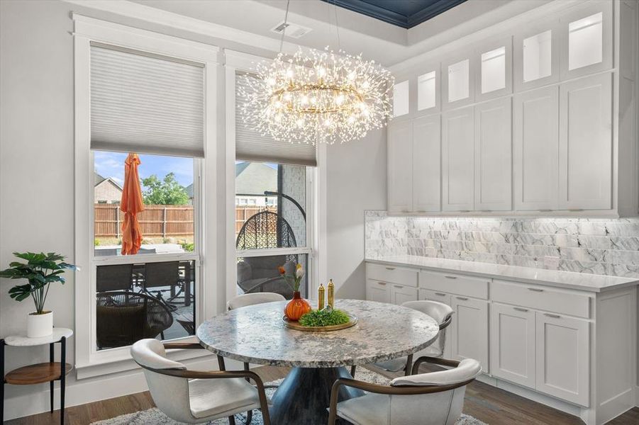 Dining area with built-ins