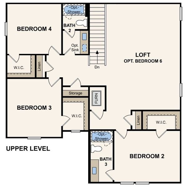 2D floor plan layout for the Trinity 2 by Century Communities in Cloverleaf, Austin, TX (Image 5).