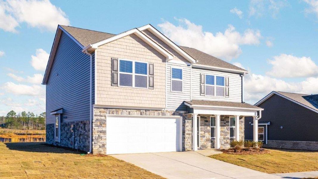 Front exterior of a new home in Price's Crossing, LaFayette, GA, highlighting curb appeal (Image 22).