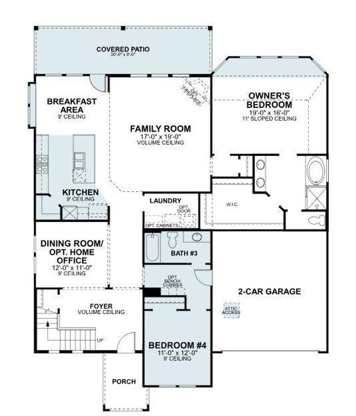 2D floor plan layout of this home in Lilyana, Celina, TX (Image 3).