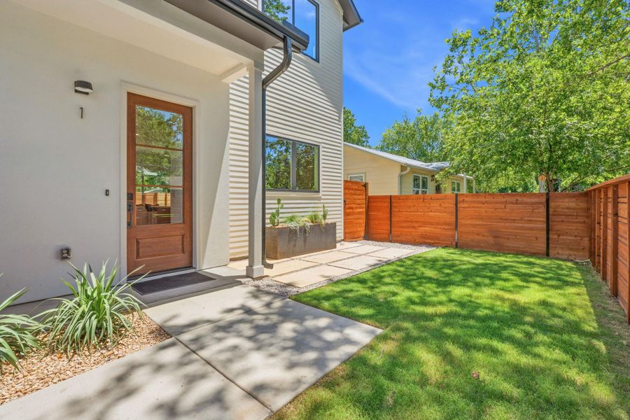 Exterior details and patio area of a home in , Austin (Image 3).