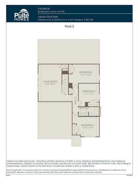 2D floor plan layout of this home in Valencia, Manvel, TX (Image 6).