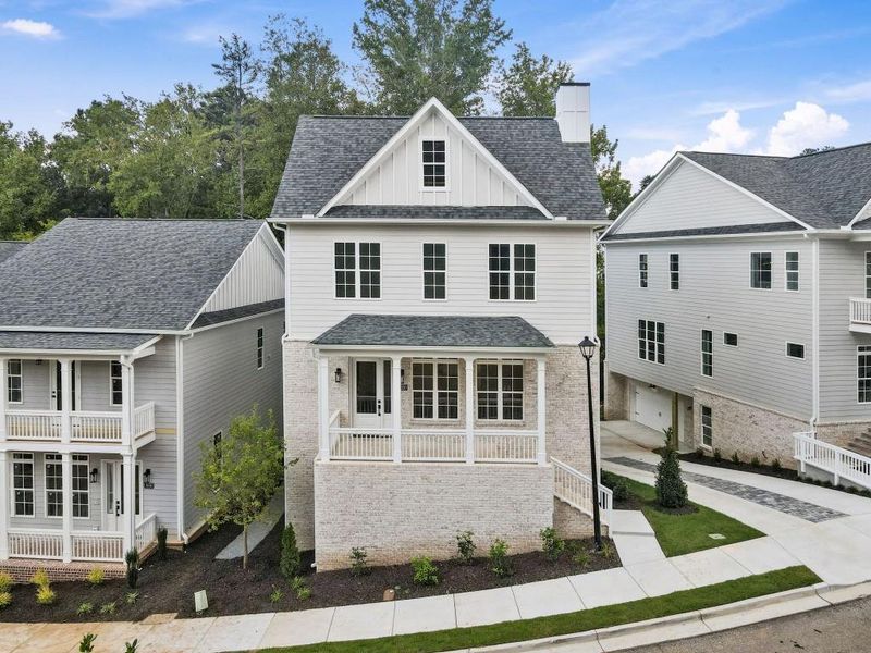 Front exterior of a new home in Parkside Roswell, Roswell, GA, highlighting curb appeal (Image 24).
