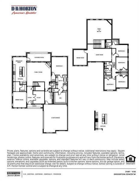 2D floor plan layout of this home in Northside Place, Carrollton, TX (Image 2). 2D floor plan layout of this home in Northside Place, Carrollton, TX (Image 2).