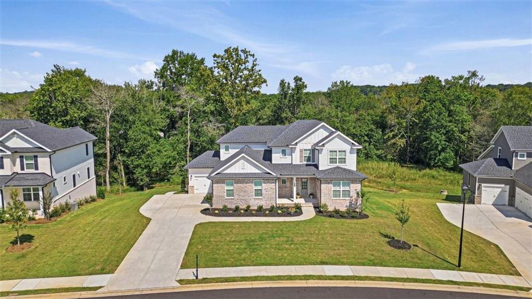 Front exterior of a new home in Conner Farm, Dawsonville, GA, highlighting curb appeal (Image 23).