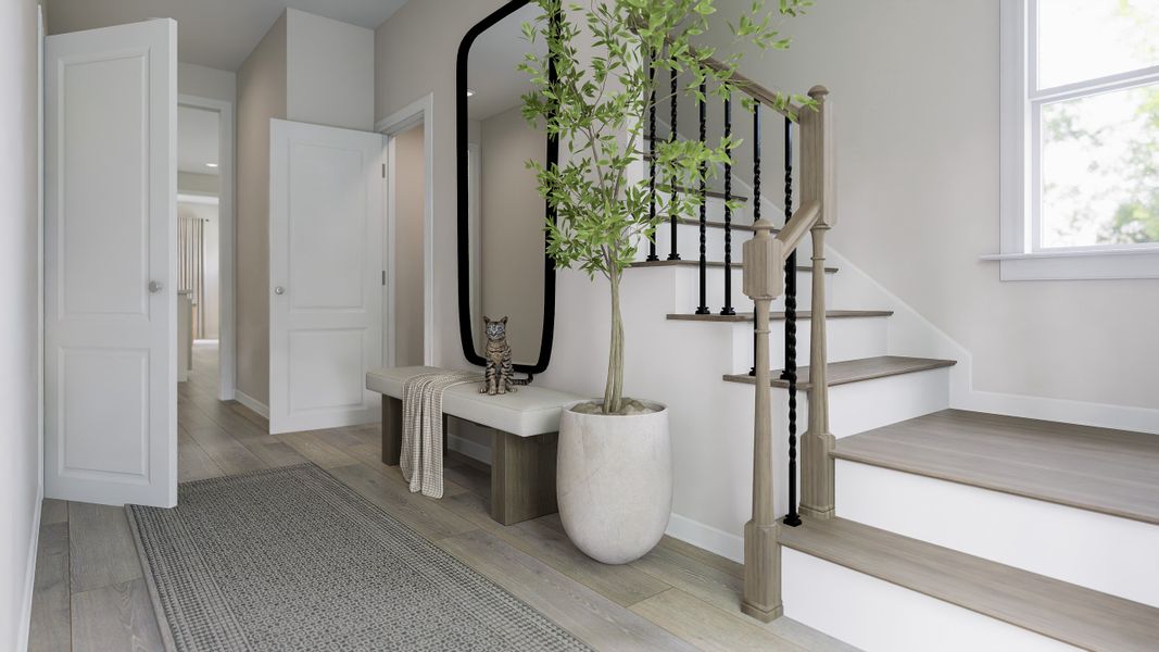 Furnished interior view inside a new home in Silverstone, Knightdale (Image 9). Furnished interior view inside a new home in Silverstone, Knightdale (Image 9).