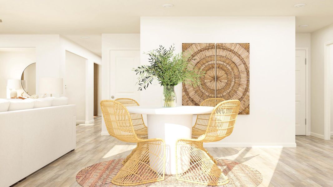 A room with a table and chairs. A room with a table and chairs.