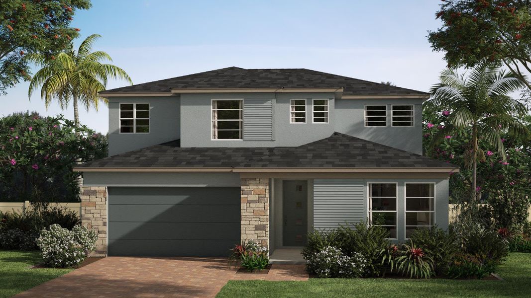 Modern Elevation - Seagrass at St. Johns Preserve in Palm Bay, FL by Landsea Homes