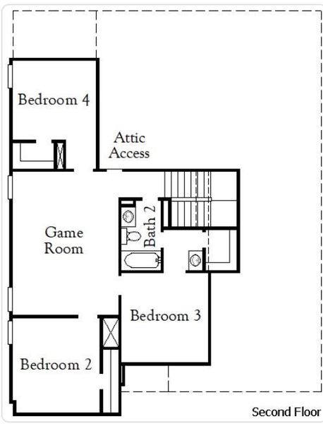 2D floor plan layout of this home in Windcress, Cove, TX (Image 3). 2D floor plan layout of this home in Windcress, Cove, TX (Image 3).