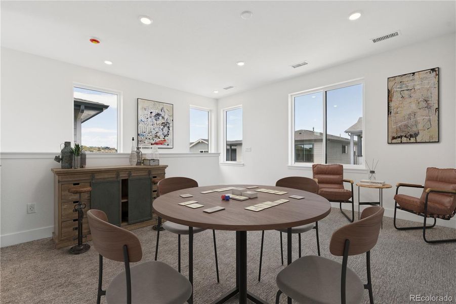 Furnished interior view inside a new home in Storytellers at Lyric, Lone Tree (Image 16).