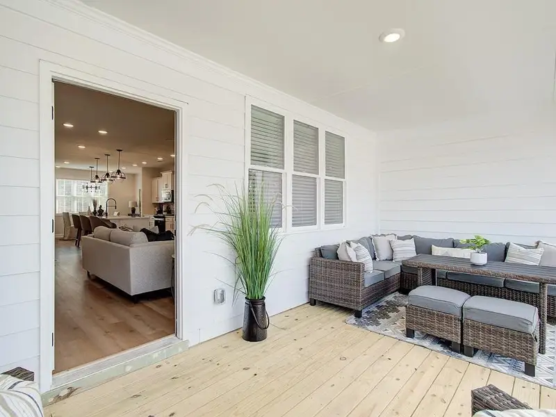 Exterior details and patio area of a home in Townes at South Main, Kennesaw (Image 3).