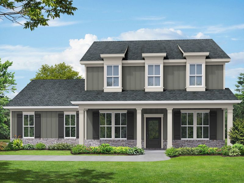 Representative exterior photo of a completed home built from the The Lakehurst by My Home Communities in Legends at Old Monroe, Monroe, GA (Image 7).