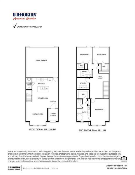 2D floor plan layout of this home in Liberty Crossing, Royse City, TX (Image 3).