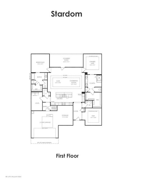 2D floor plan layout for the Stardom by Del Webb in Del Webb Sugar Land at Ryehill, Sugar Land, TX (Image 3).