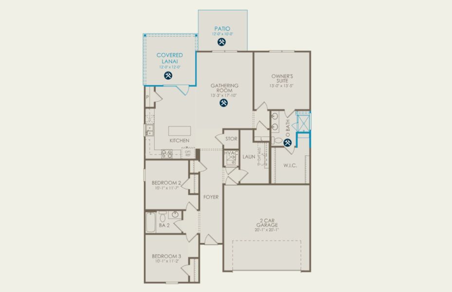 2D floor plan layout of this home in Salem Bay, Beaufort, SC (Image 5).