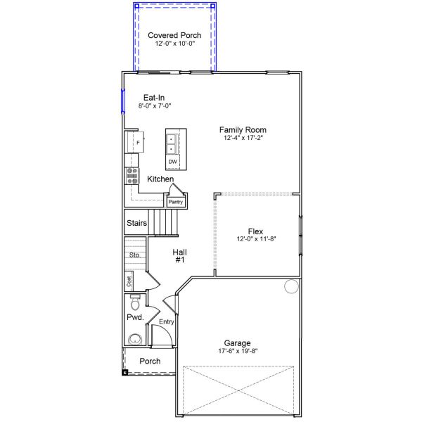 2D floor plan layout of this home in Central Creek, Goose Creek, SC (Image 5).