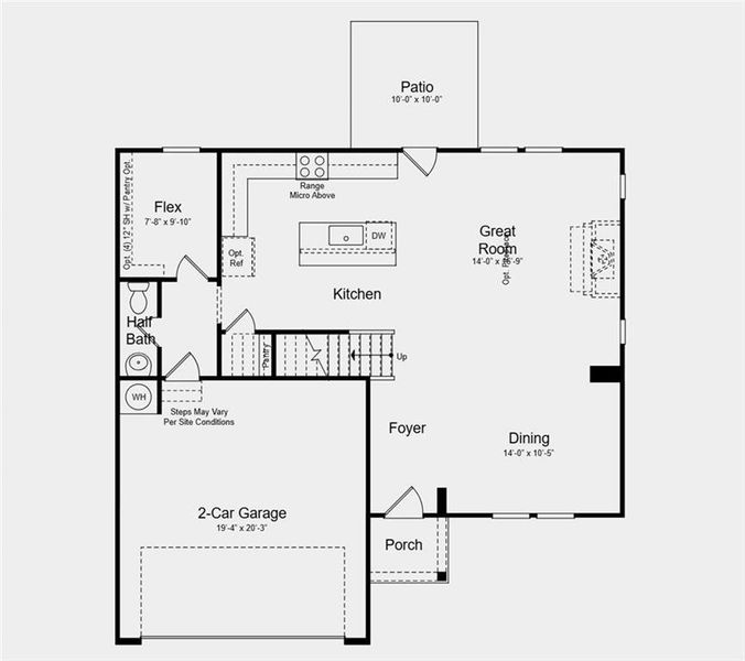 2D floor plan layout of this home in Falls Creek, Flowery Branch, GA (Image 4).
