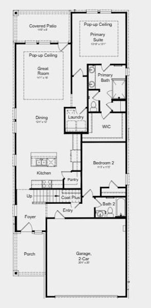 Floor 1 - Additional Highlights Include: shower at bath 2 and 12" pop-up ceiling at primary suite Floor 1 - Additional Highlights Include: shower at bath 2 and 12" pop-up ceiling at primary suite