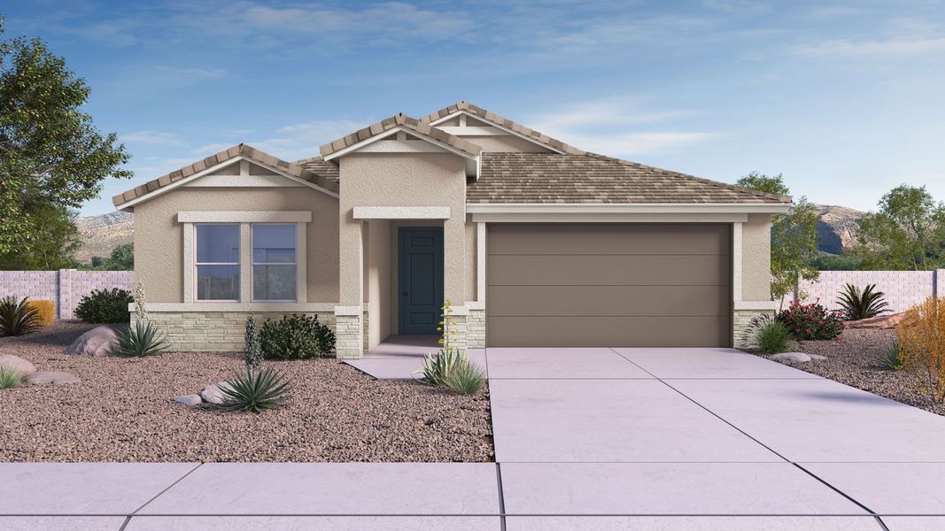 Representative exterior photo of a completed home built from the Saguaro by D.R. Horton in Moonlight, Maricopa, AZ (Image 26).