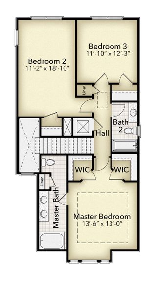 2D floor plan layout for the 1648 by Adams Homes in Parkland Place, Pace, FL (Image 4).