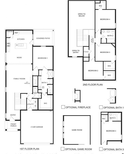 2D floor plan layout for the Lakehurst by D.R. Horton in Bel Air Village, Sherman, TX (Image 3).