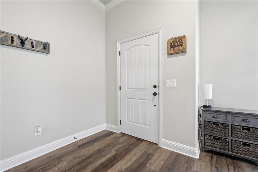 Welcoming entryway creates a warm first impression