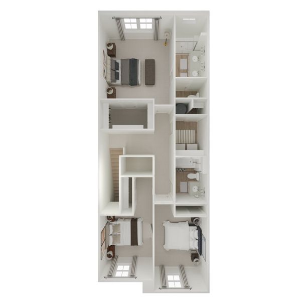 2D floor plan layout for the Arabella II by K. Hovnanian® Homes in Salerno Reserve Townhomes, Stuart, FL (Image 5).