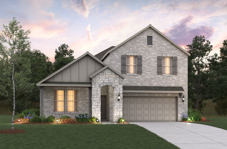 Representative exterior photo of a completed home built from the Berkshire by Beazer Homes in Lake Pointe, Little Elm, TX (Image 17). Representative exterior photo of a completed home built from the Berkshire by Beazer Homes in Lake Pointe, Little Elm, TX (Image 17).